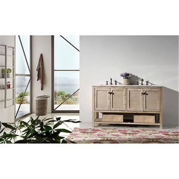 Legion Furniture WH5160 60 in. - Solid Wood Sink Vanity With Marble Top - NO FAUCET INCLUDED WH5160 - main